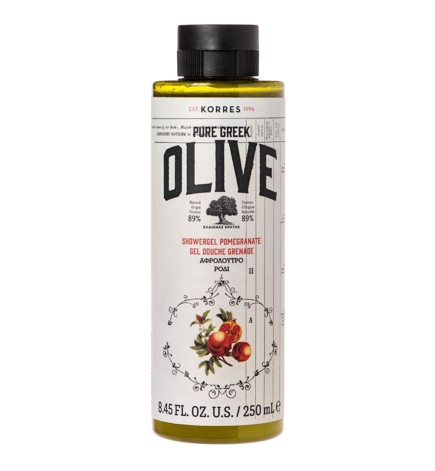 Pure Greek Olive Shower Gel Pomegranate 250ml