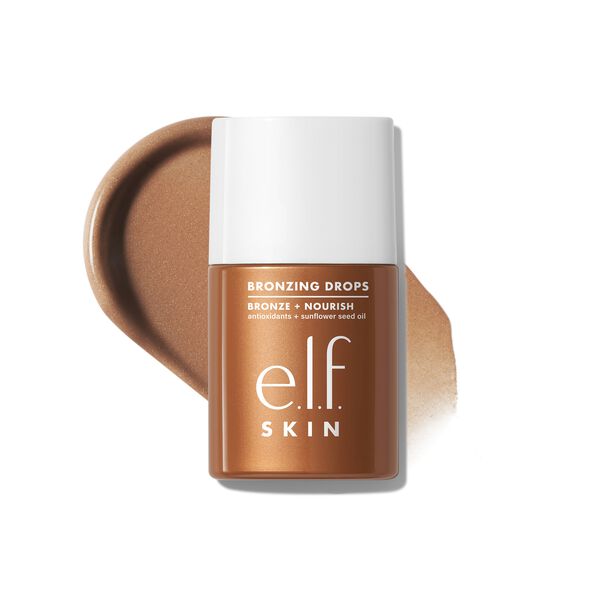 e. l.f. Cosmetics Bronzing Drops in Rose Gold With Rose Gold Shimmer - Fair To Medium Skin Tones - Vegan and Cruelty-Free Makeup