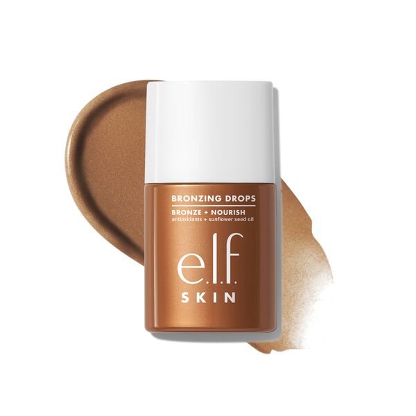 e. l.f. Cosmetics Bronzing Drops in Pure Gold With Yellow Gold Shimmer - Light To Tan Skin Tones - Vegan and Cruelty-Free Makeup