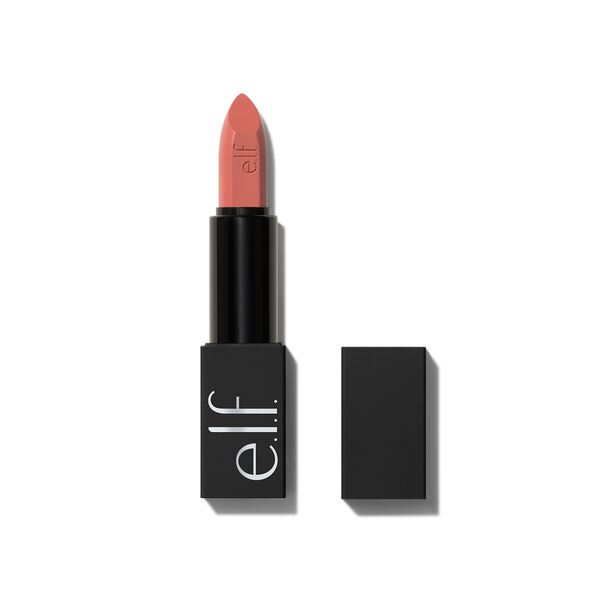 e. l.f. Cosmetics O Face Satin Lipstick in Warm Light Coral - Vegan and Cruelty-Free Makeup
