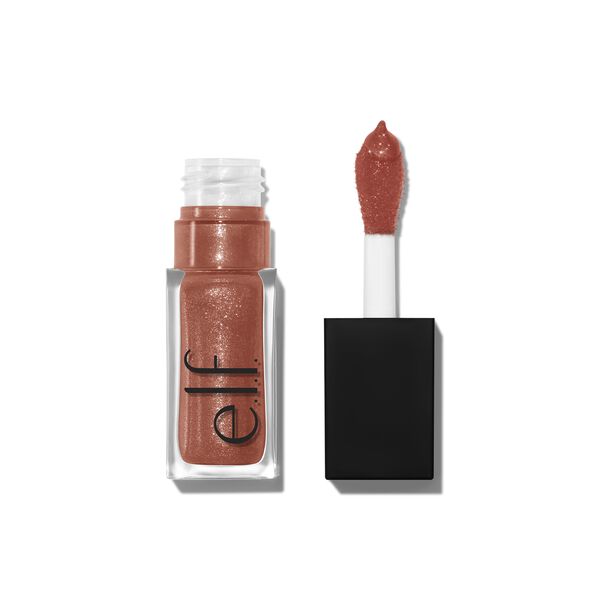 e. l.f. Cosmetics Glow Reviver Lip Oil Glimmer in Rosy Beige + Multicolor Pearl - Vegan and Cruelty-Free Makeup