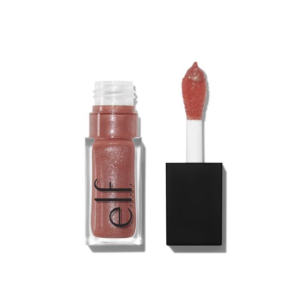 e. l.f. Cosmetics Glow Reviver Lip Oil Glimmer in Pinky Beige + Multicolor Pearl - Vegan and Cruelty-Free Makeup