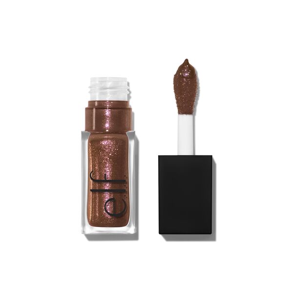 e. l.f. Cosmetics Glow Reviver Lip Oil Glimmer in Rich Brown + Pink Pearl - Vegan and Cruelty-Free Makeup