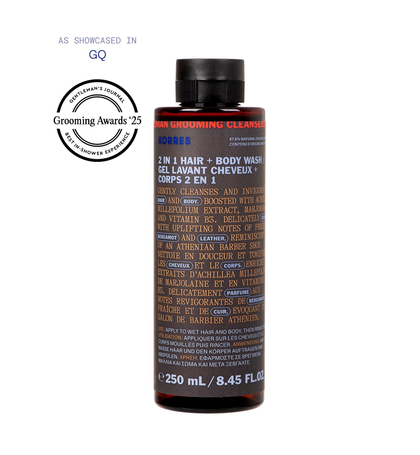 Athenian Grooming 2 in 1 Hair + Body Wash for Men 250ml